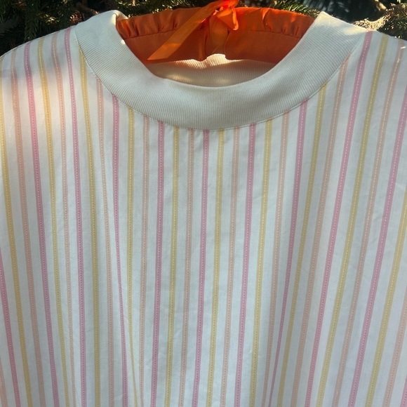 Vtg Liz Claiborne Pink, Yellow, White Striped Long-Sleeve Pullover Top | Small - Picture 12 of 13